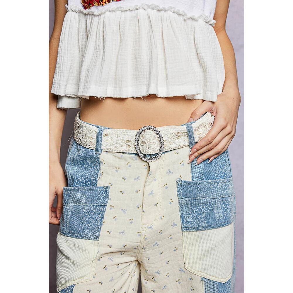 "Ellie" Beaded Embellished Belt in Ivory